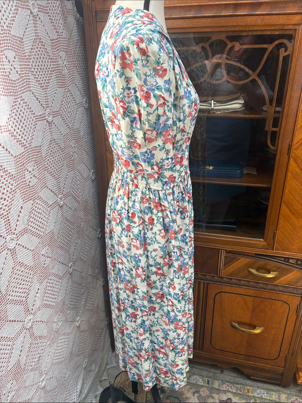 Vintage Karin Stevens Floral Midi Dress - Picture 8 of 14